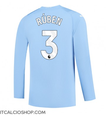 Manchester City Ruben Dias #3 Prima Maglia 2023-24 Manica Lunga